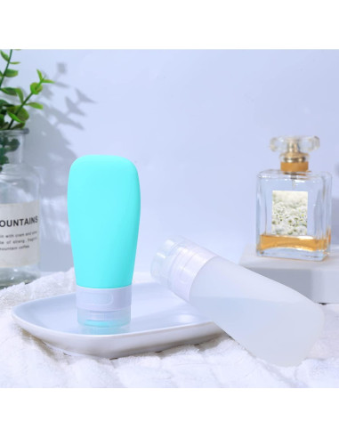 Juego de 2 Botellas de Viaje Silicona 3oz LUFEVRM a Prueba de Fugas
