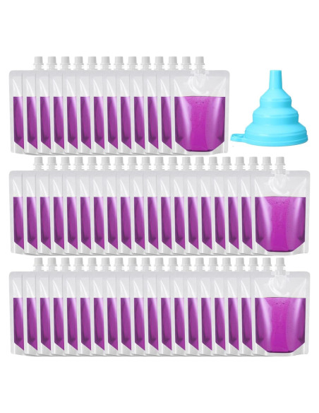 Pouch de plástico reutilizable Patelai 710 ml - 60 piezas con embudo Pouch de plástico reutilizable Patelai 710 ml - 60 piezas con embudo