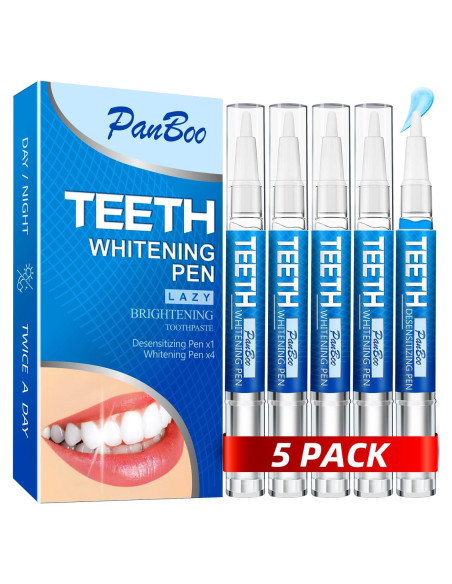 Bolígrafo Blanqueador de Dientes PanBoo 5 Piezas 70+ Usos Bolígrafo Blanqueador de Dientes PanBoo 5 Piezas 70+ Usos