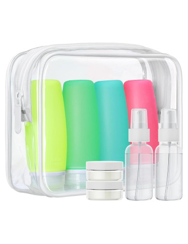 Bolsa de Aseo TSA PACKISM con 8 Botellas Silicona 100ml