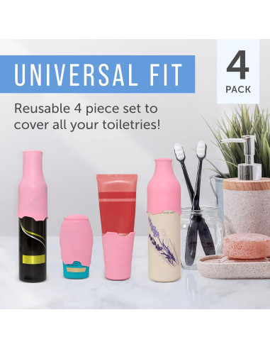 Fundas de Viaje a Prueba de Fugas Maplefield - 4 Unidades Rosa