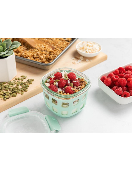 Contenedor de Almacenamiento de Alimentos Ello DuraGlass 2 Tazas Yucca Contenedor de Almacenamiento de Alimentos Ello DuraGlass 2 Tazas Yucca