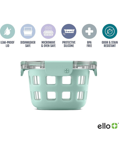 Contenedor de Almacenamiento de Alimentos Ello DuraGlass 2 Tazas Yucca