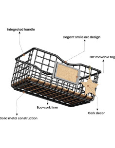 Organizador de cápsulas de café Qcold - Cesta de metal con forro de corcho 2