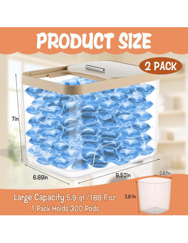 Contenedor de Cápsulas de Lavandería Wensdr 2-Pack 5kg