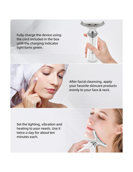 Masajeador Facial 9-en-1 Duomeilin Blanco con Luz Roja Masajeador Facial 9-en-1 Duomeilin Blanco con Luz Roja