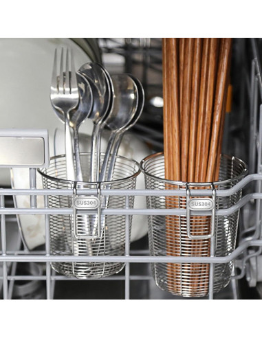 Cesta de Cubiertos Organizador Acero Inoxidable ZECNG 2 Pcs