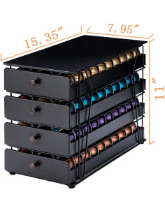 Soporte para cápsulas Nespresso Rice Rat 120 cápsulas negro 2