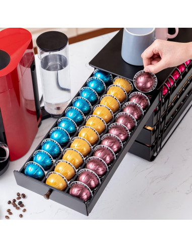 Soporte para cápsulas Nespresso Rice Rat 120 cápsulas negro