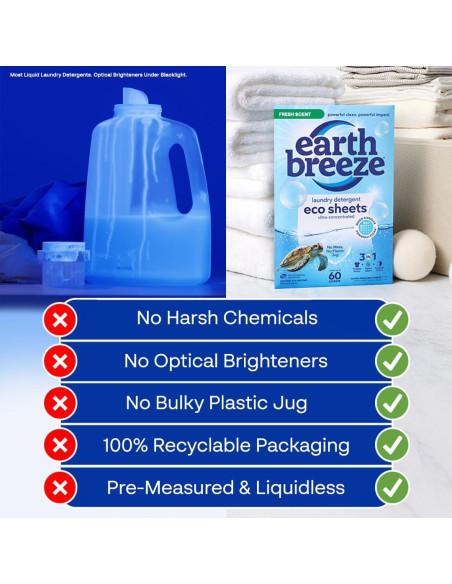 Hojas de detergente para ropa Earth Breeze Aroma Fresco - 60 Lavados Hojas de detergente para ropa Earth Breeze Aroma Fresco - 60 Lavados