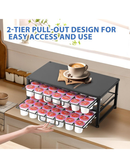 Organizador de Cápsulas de Café ECOLOVI para 70 K-Cups Organizador de Cápsulas de Café ECOLOVI para 70 K-Cups