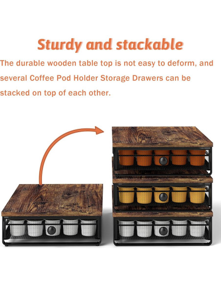 Cajón de Almacenamiento para Cápsulas de Café FERRIVISTA Marrón Cajón de Almacenamiento para Cápsulas de Café FERRIVISTA Marrón