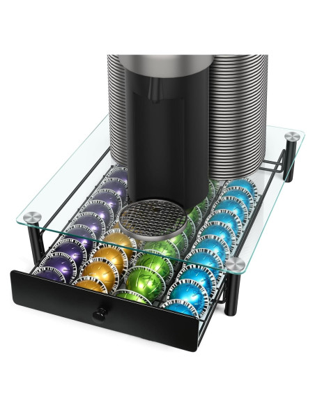 Cajón para cápsulas de café ROWISE vidrio templado 40 cápsulas Cajón para cápsulas de café ROWISE vidrio templado 40 cápsulas