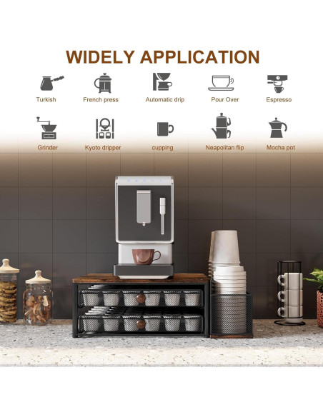 Soporte para K Cup TQVAI - Organizador de 60 Cápsulas Negro Soporte para K Cup TQVAI - Organizador de 60 Cápsulas Negro