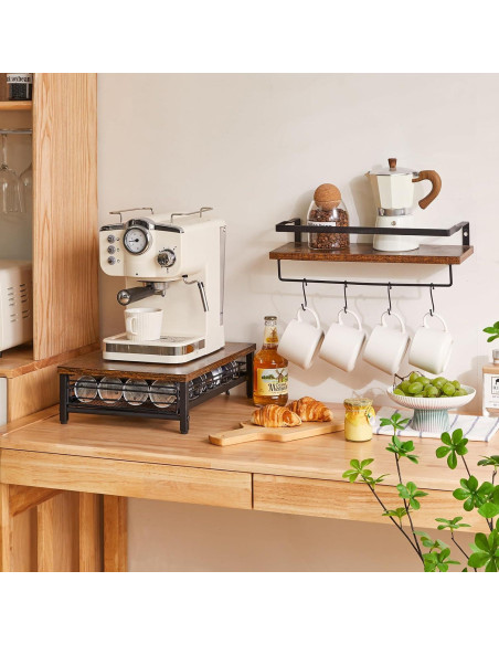 Soporte para Cápsulas de Café IBUYKE, 40 Cápsulas, Marrón Rústico Soporte para Cápsulas de Café IBUYKE, 40 Cápsulas, Marrón Rústico
