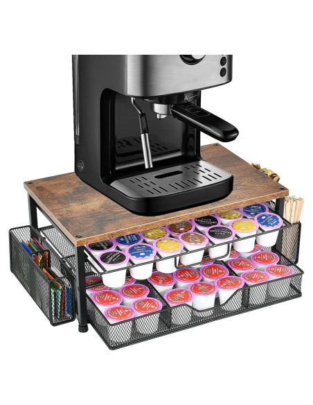 Organizador de K Cup Spacrea con 2 Cajones Deslizantes Organizador de K Cup Spacrea con 2 Cajones Deslizantes