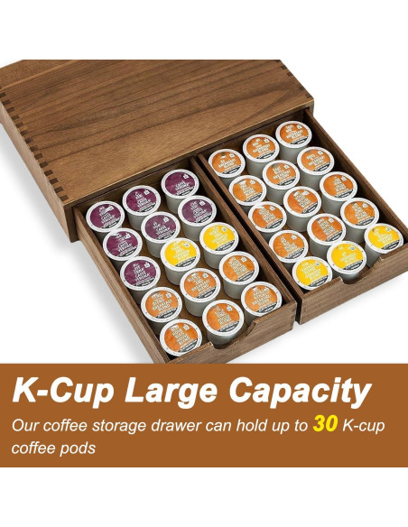 Caja de Almacenamiento de Cápsulas de Café de Madera Yeahjiae - 30 Cápsulas Caja de Almacenamiento de Cápsulas de Café de Madera Yeahjiae - 30 Cápsulas
