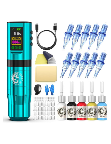 Kit de Tatuaje Wormhole Inalámbrico con Pantalla LED 1800 mAh Kit de Tatuaje Wormhole Inalámbrico con Pantalla LED 1800 mAh