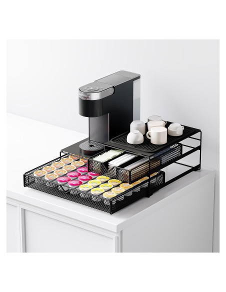 Organizador de Cafetera AmzAge 2 Niveles con Soporte para 60 Cápsulas Organizador de Cafetera AmzAge 2 Niveles con Soporte para 60 Cápsulas