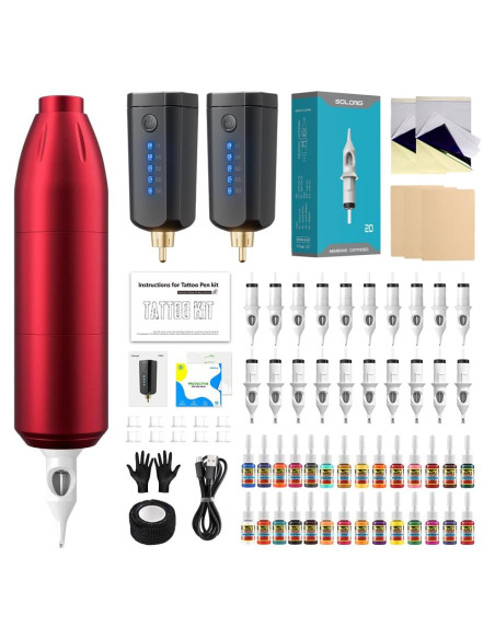 Kit de Tatuaje Nazzor Inalámbrico con 2 Baterías y 20 Agujas Kit de Tatuaje Nazzor Inalámbrico con 2 Baterías y 20 Agujas