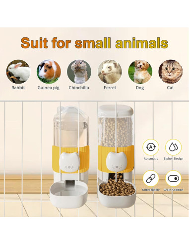 Comedero Automático y Dispensador de Agua SUPERPAWS para Conejos