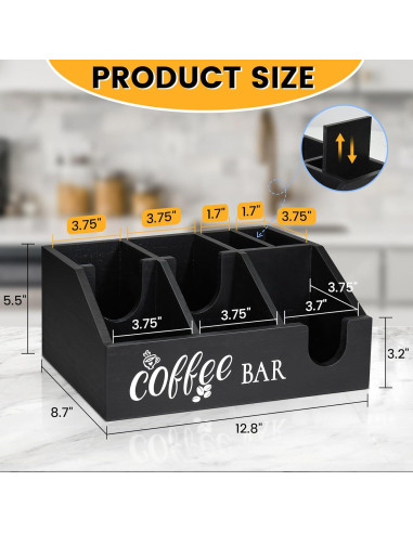 Organizador de Bar de Café Uipame - Soporte de Cápsulas y Tazas
