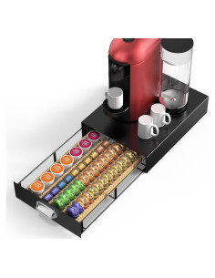 KES Soporte Ajustable de Metal para Cápsulas de Café, Negro