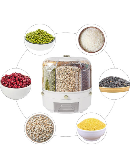Dispensador de Granos Rotatable 360 6 Compartimentos FVSCGJMWP Dispensador de Granos Rotatable 360 6 Compartimentos FVSCGJMWP