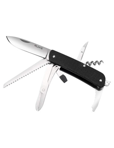 Cuchillo Plegable Ruike M42 Negro Acero Inoxidable 16 Herramientas