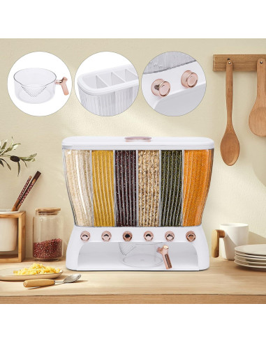 Dispensador de Alimentos Secos 6 Compartimentos MSAIERPLR
