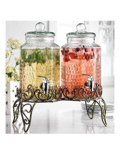 Dispensador de Bebidas de Vidrio MosJos 2x1 Galón Clásico