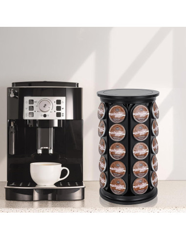 Soporte para cápsulas de café K JMBTLUS, 40 unidades, negro