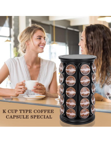 Soporte para cápsulas de café K JMBTLUS, 40 unidades, negro