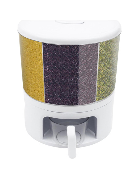 Dispensador de Granos Rotatorio 360 POIOKLJRE 11kg Blanco Dispensador de Granos Rotatorio 360 POIOKLJRE 11kg Blanco