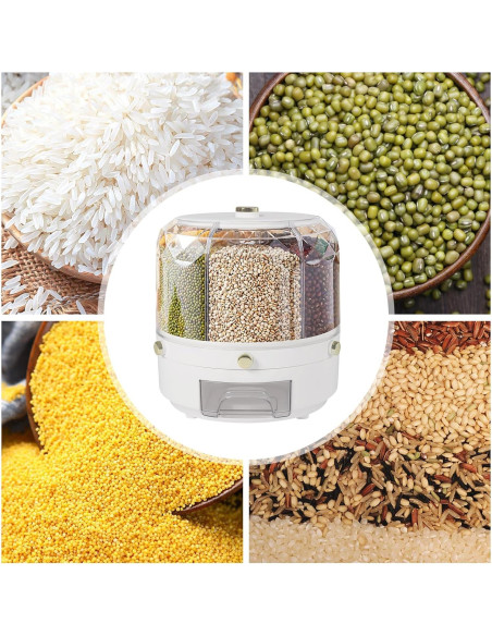 Dispensador de Arroz y Granos QWNBG 6 Rejillas 25x25 cm Dispensador de Arroz y Granos QWNBG 6 Rejillas 25x25 cm