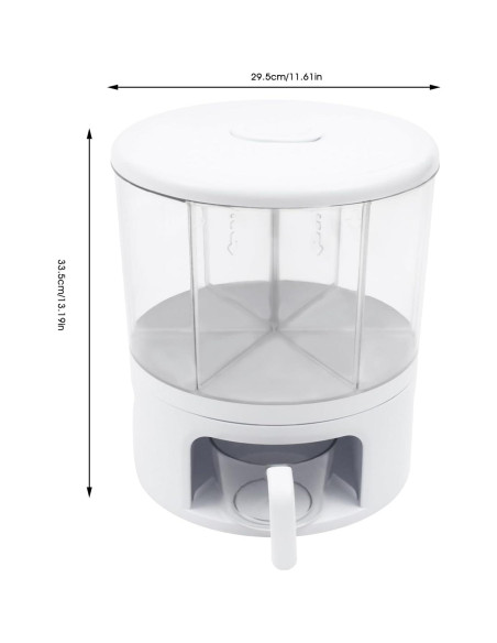 Dispensador de Granos Rotatorio 360 POIOKLJRE 11kg Blanco Dispensador de Granos Rotatorio 360 POIOKLJRE 11kg Blanco
