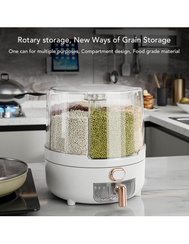 Dispensador de Cereal Rosvola 6 Compartimentos Gran Capacidad