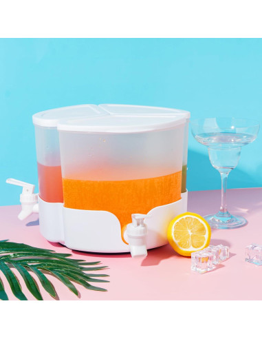 Dispensador de Bebidas Omoojee 4.2L 3 Grifos Rotatable 360