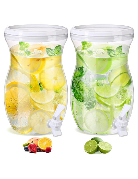 Dispensador de Bebidas Havawish 3.79L Plástico Blanco 2 Pcs Dispensador de Bebidas Havawish 3.79L Plástico Blanco 2 Pcs