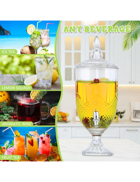 Dispensador de Bebidas de Vidrio Bokon 5L con Soporte y Grifo Dispensador de Bebidas de Vidrio Bokon 5L con Soporte y Grifo