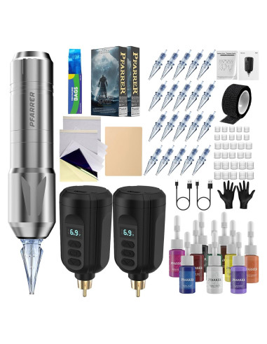 Kit de Tatuaje PFARRER EKP650-7 Inalámbrico con 2 Baterías