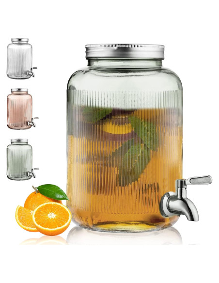Dispensador de Bebidas de Vidrio Berglander 3.8L con Grifo Inoxidable Dispensador de Bebidas de Vidrio Berglander 3.8L con Grifo Inoxidable