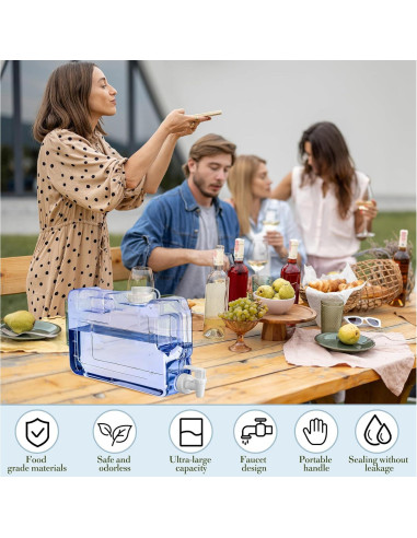 Dispensador de Bebidas Funnymoom 4 Botellas 4.16L Grifo BPA Libre