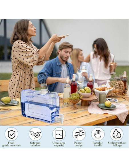 Dispensador de Bebidas Funnymoom 4 Botellas 4.16L Grifo BPA Libre Dispensador de Bebidas Funnymoom 4 Botellas 4.16L Grifo BPA Libre