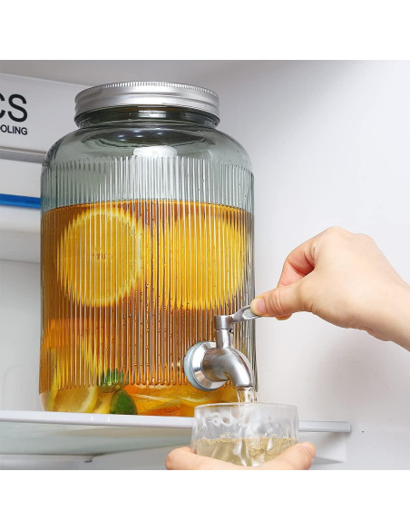 Dispensador de Bebidas de Vidrio Berglander 3.8L con Grifo Inoxidable Dispensador de Bebidas de Vidrio Berglander 3.8L con Grifo Inoxidable