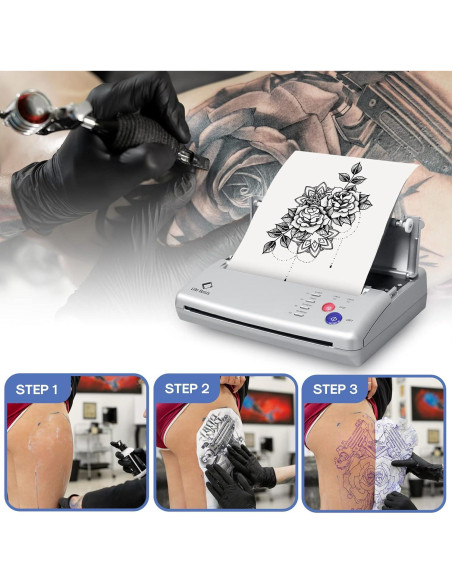 Impresora de Tatuajes LifeBasis Profesional con 20 Hojas Impresora de Tatuajes LifeBasis Profesional con 20 Hojas