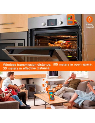 Termómetro Inalámbrico de Cocina Genérico con 4 Agujas