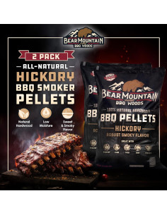 Paquete de 2 Pellets de Madera Dura Bear Mountain 9.07 kg Hickory 2