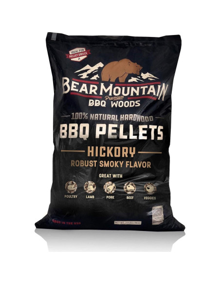 Paquete de 2 Pellets de Madera Dura Bear Mountain 9.07 kg Hickory Paquete de 2 Pellets de Madera Dura Bear Mountain 9.07 kg Hickory