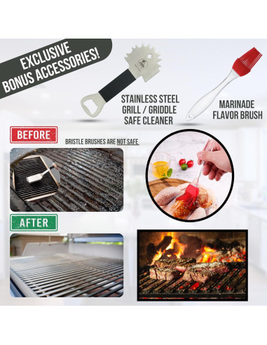Kit de Jeringa de Marinada Iron Grillers 2 Oz Acero Inoxidable